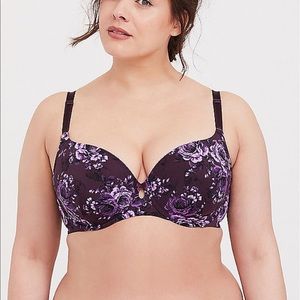 Torrid Floral Purple Skull T Shirt Bra